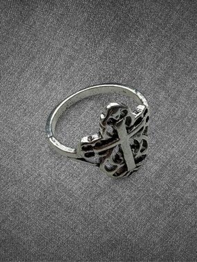 Vintage Silver Gothic Cross Ring Size 6.5